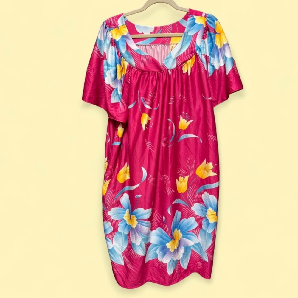 Vintage Granada Hawaiian Floral Caftan NWT From Sears